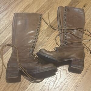 Vintage 1970’s Frye Black Label Lace up Campus Boots